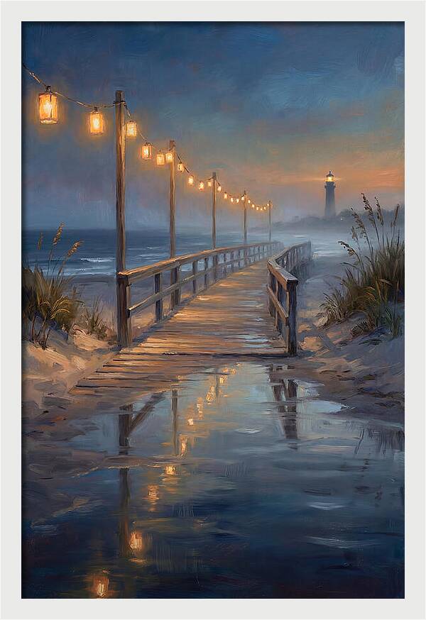 Beach Boardwalk At Dusk