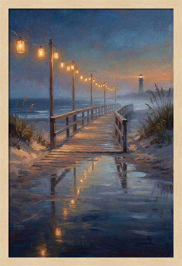 Beach Boardwalk At Dusk