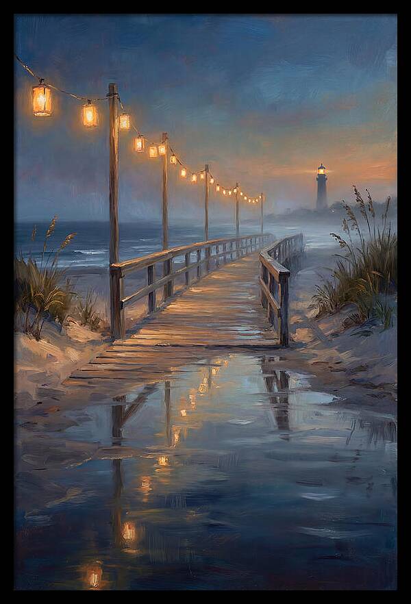 Beach Boardwalk At Dusk
