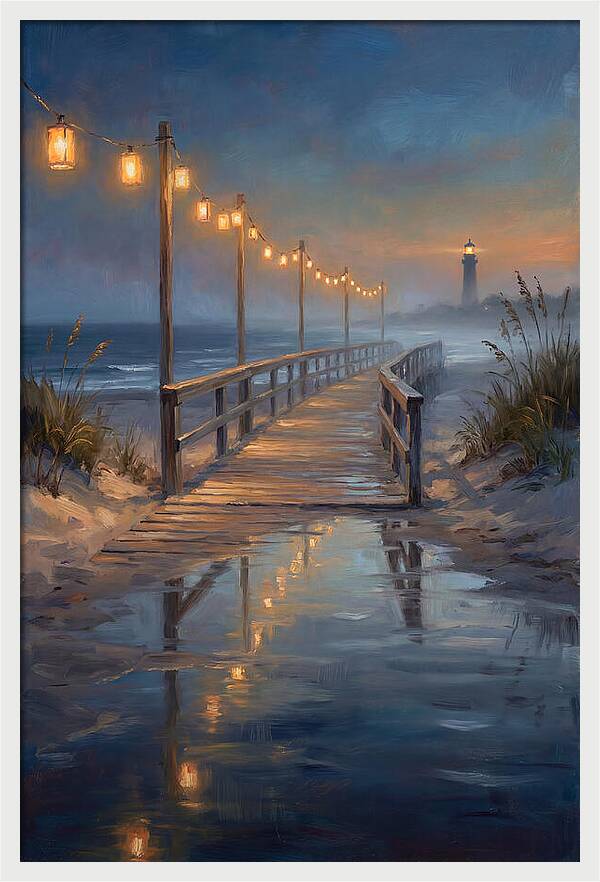 Beach Boardwalk At Dusk