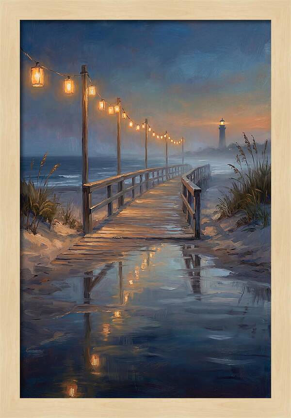 Beach Boardwalk At Dusk