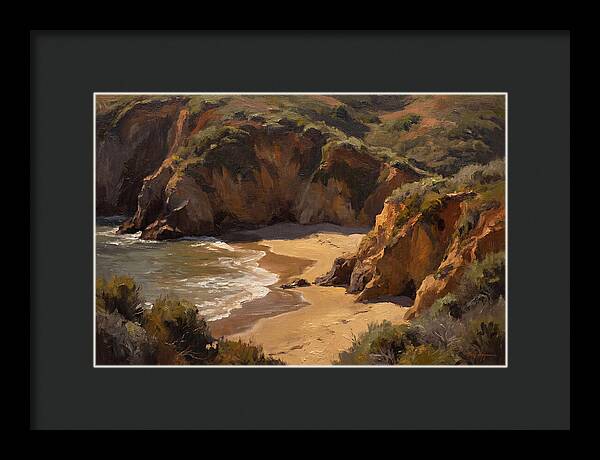 Beach Cove Framed By Dramatic Cliffs
