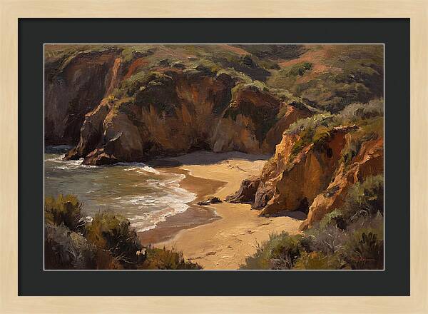 Beach Cove Framed By Dramatic Cliffs