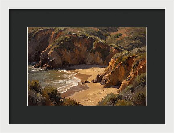 Beach Cove Framed By Dramatic Cliffs