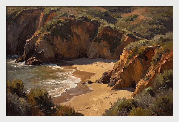 Beach Cove Framed By Dramatic Cliffs