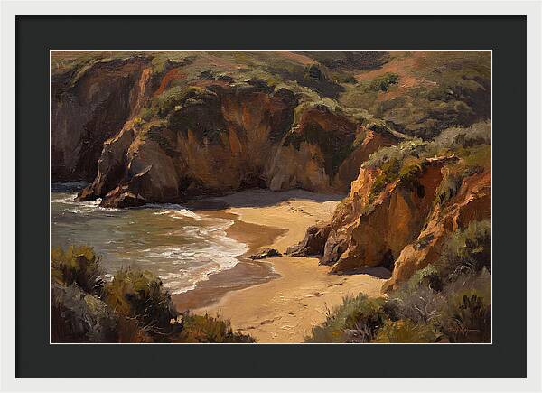 Beach Cove Framed By Dramatic Cliffs