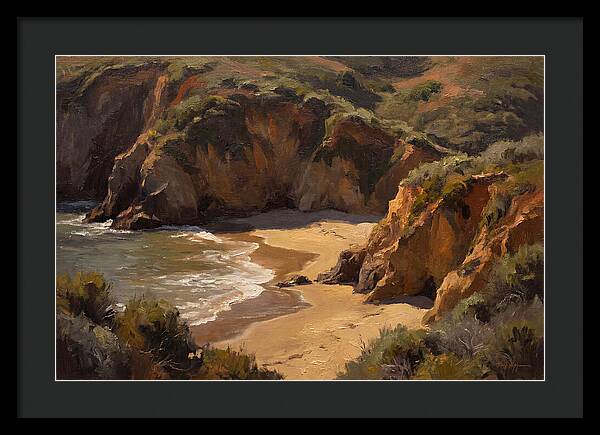 Beach Cove Framed By Dramatic Cliffs
