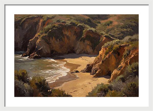 Beach Cove Framed By Dramatic Cliffs