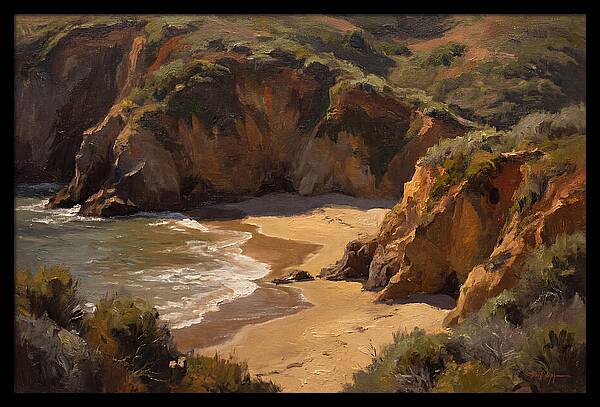 Beach Cove Framed By Dramatic Cliffs