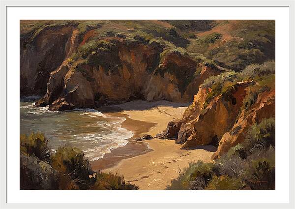 Beach Cove Framed By Dramatic Cliffs