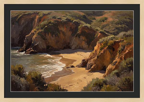 Beach Cove Framed By Dramatic Cliffs