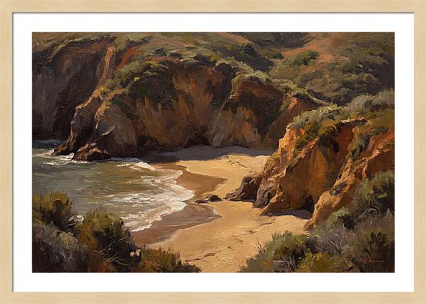 Beach Cove Framed By Dramatic Cliffs