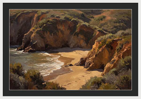 Beach Cove Framed By Dramatic Cliffs
