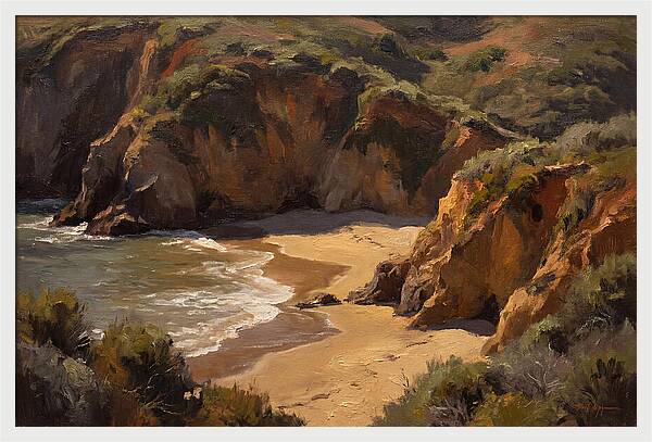 Beach Cove Framed By Dramatic Cliffs