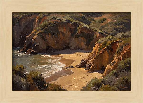 Beach Cove Framed By Dramatic Cliffs