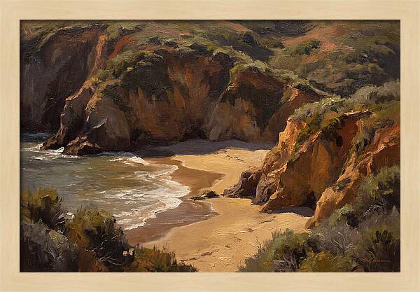 Beach Cove Framed By Dramatic Cliffs