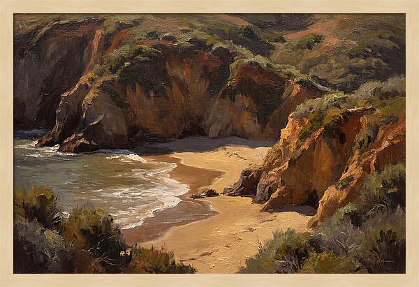 Beach Cove Framed By Dramatic Cliffs