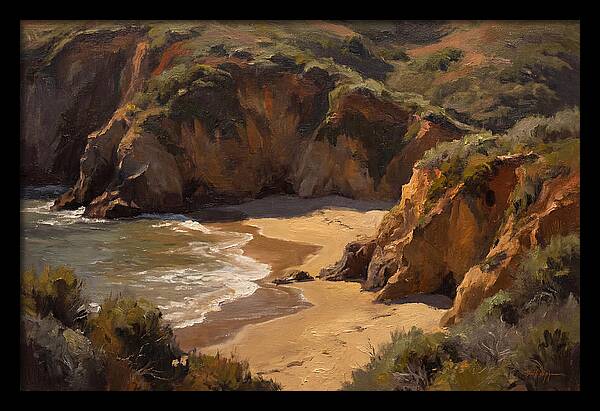 Beach Cove Framed By Dramatic Cliffs