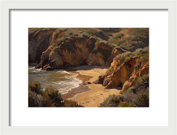 Beach Cove Framed By Dramatic Cliffs