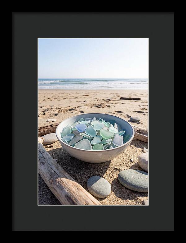 Beach Glass Treasures In A Bowl