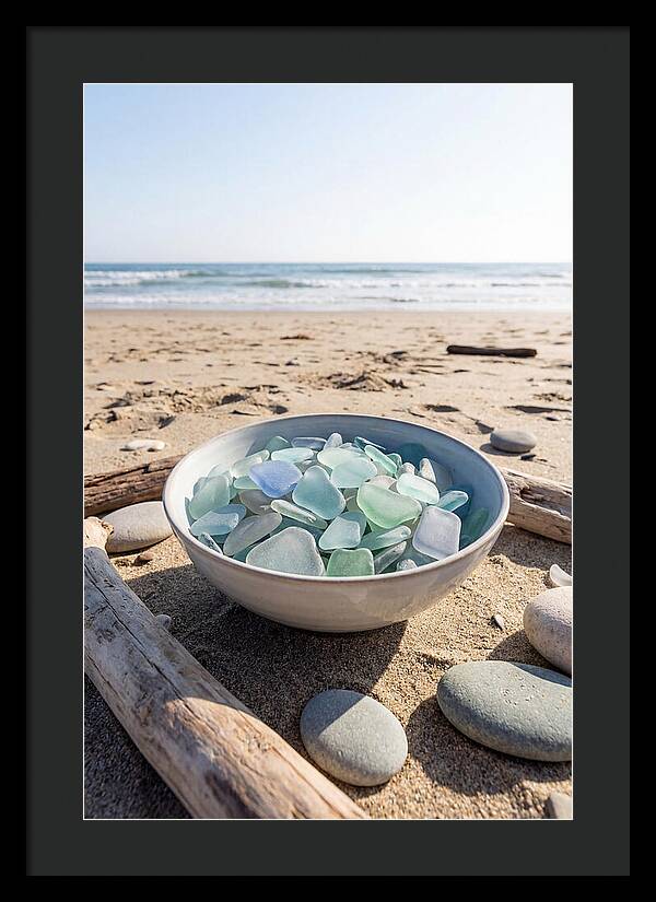 Beach Glass Treasures In A Bowl
