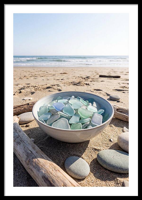 Beach Glass Treasures In A Bowl