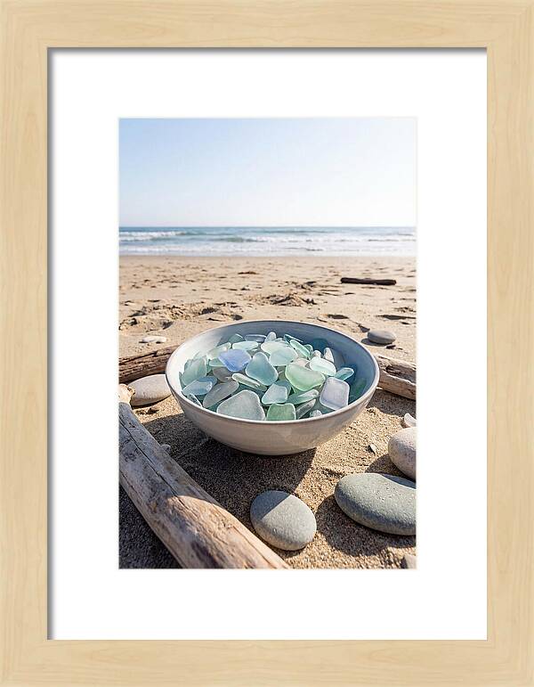 Beach Glass Treasures In A Bowl