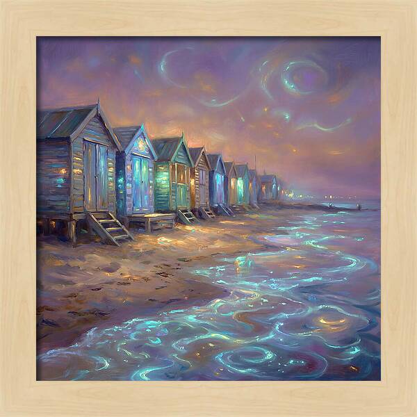 Beach Huts At Dusk