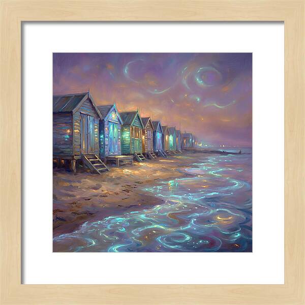 Beach Huts At Dusk