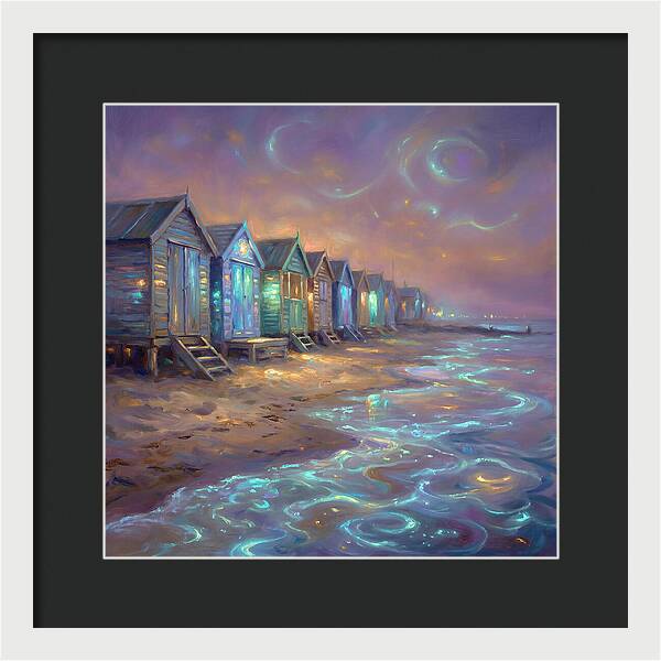 Beach Huts At Dusk