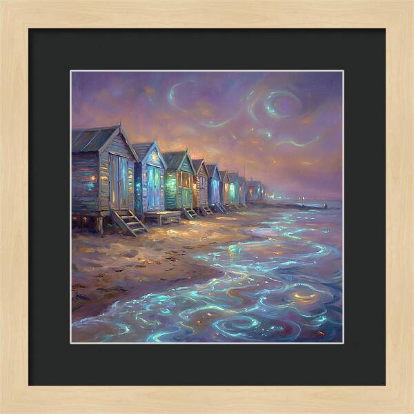 Beach Huts At Dusk