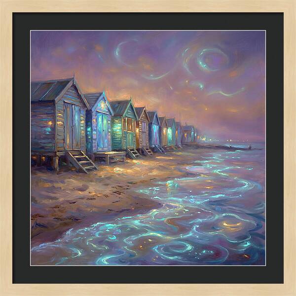 Beach Huts At Dusk