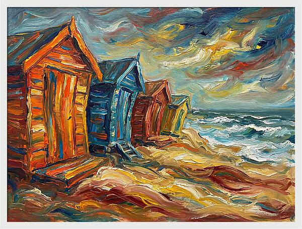 Beach Huts By The Shore