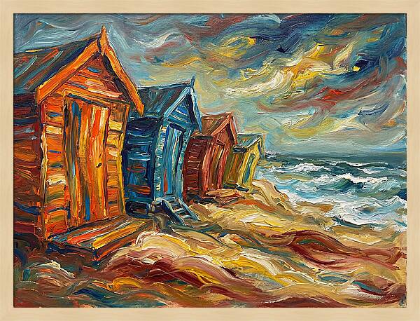 Beach Huts By The Shore