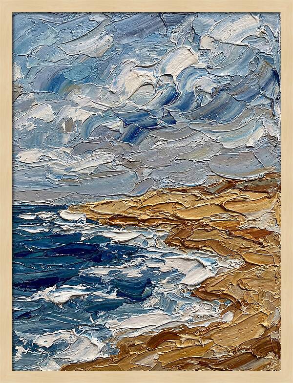 Beach Landscape In Palette Knife Style