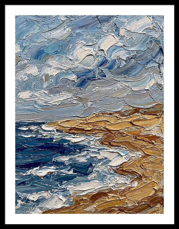 Beach Landscape In Palette Knife Style