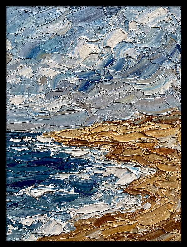 Beach Landscape In Palette Knife Style