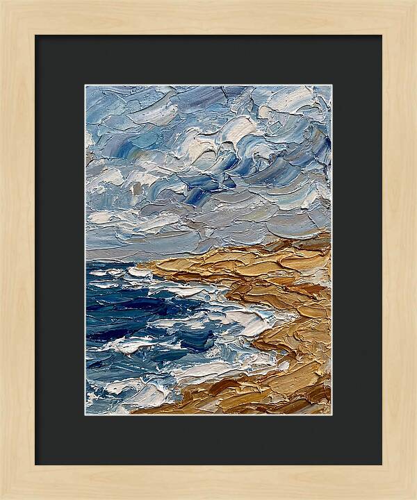 Beach Landscape In Palette Knife Style