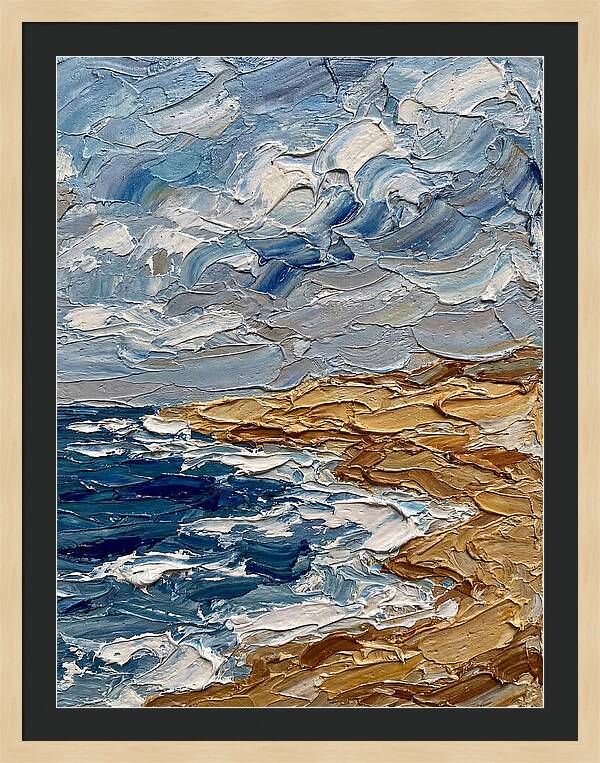 Beach Landscape In Palette Knife Style