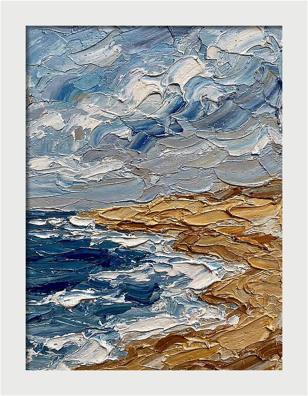 Beach Landscape In Palette Knife Style