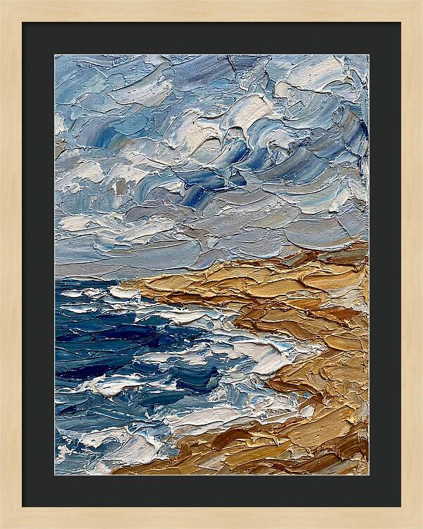 Beach Landscape In Palette Knife Style