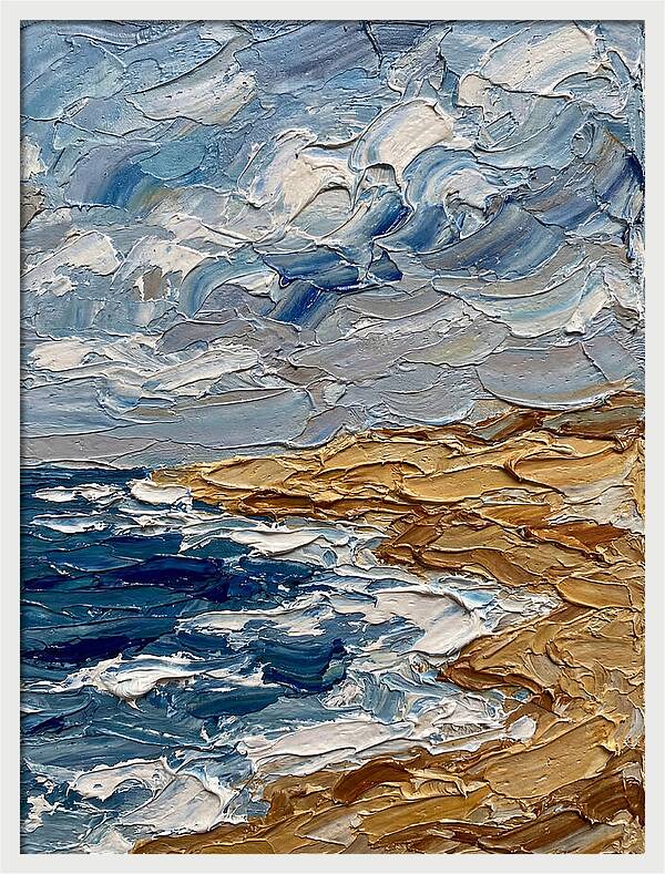 Beach Landscape In Palette Knife Style