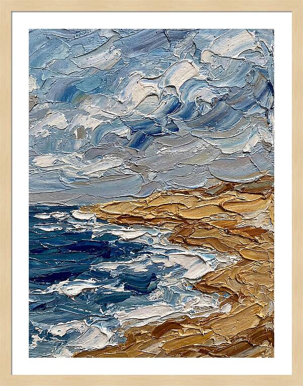 Beach Landscape In Palette Knife Style