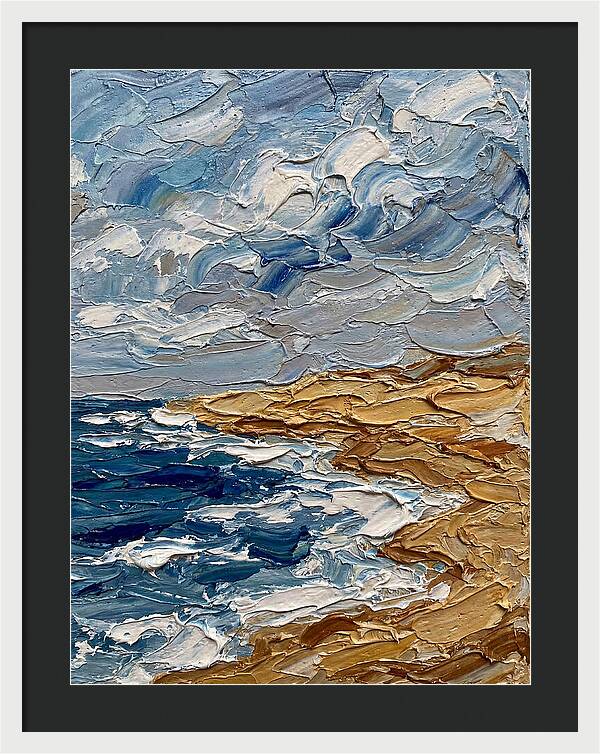 Beach Landscape In Palette Knife Style
