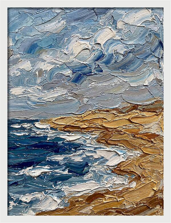 Beach Landscape In Palette Knife Style