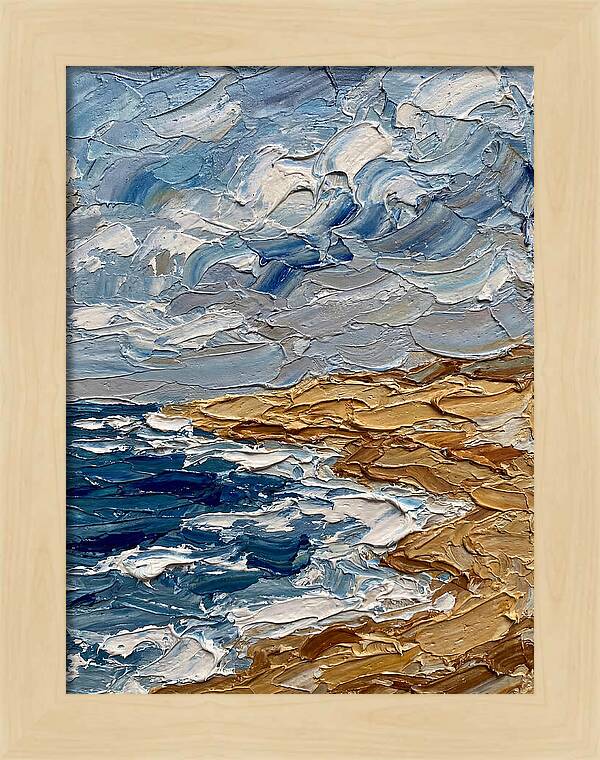 Beach Landscape In Palette Knife Style