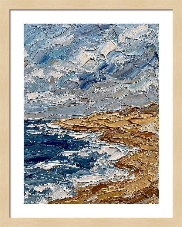 Beach Landscape In Palette Knife Style