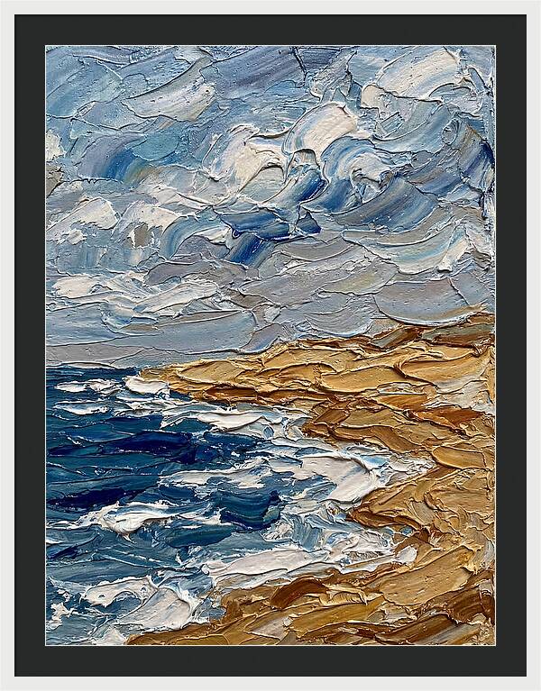 Beach Landscape In Palette Knife Style