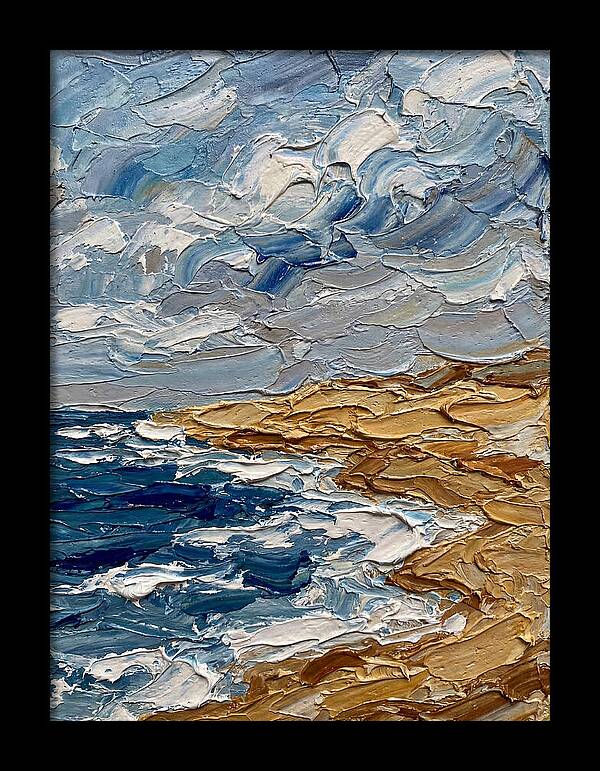 Beach Landscape In Palette Knife Style