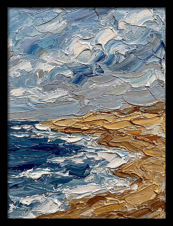 Beach Landscape In Palette Knife Style